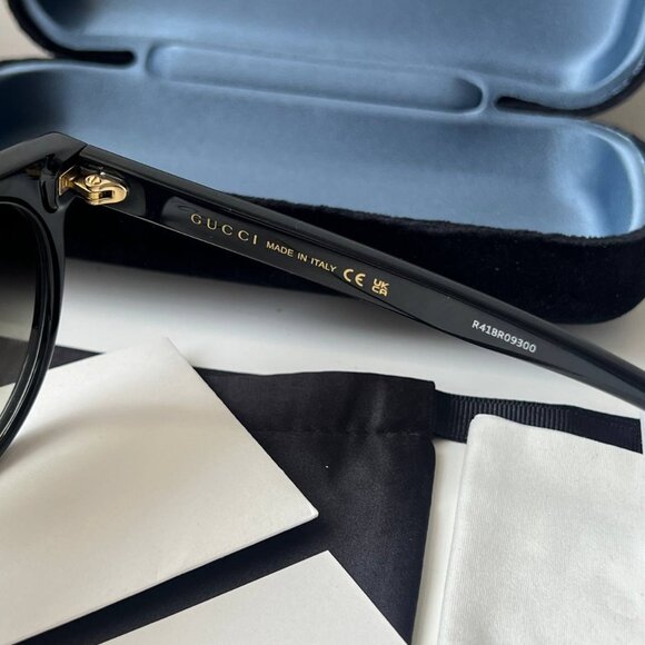 Authentic GUCCI GG 0638SK Women Sunglasses Black Oval 53mm Sunglasses with case - Picture 6 of 7